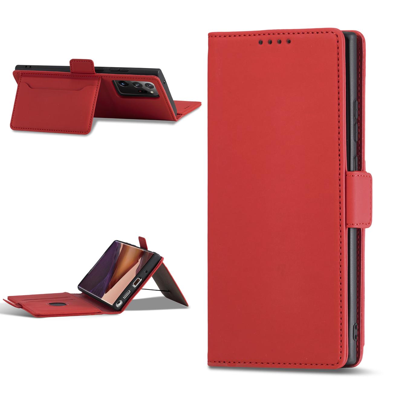 Pokrowiec etui z klapk Magnet Book Card czerwone SAMSUNG Galaxy S22 Ultra / 4