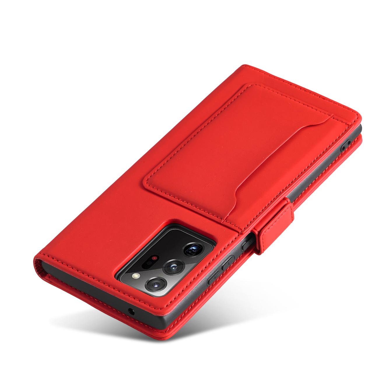 Pokrowiec etui z klapk Magnet Book Card czerwone SAMSUNG Galaxy S22 Ultra / 5