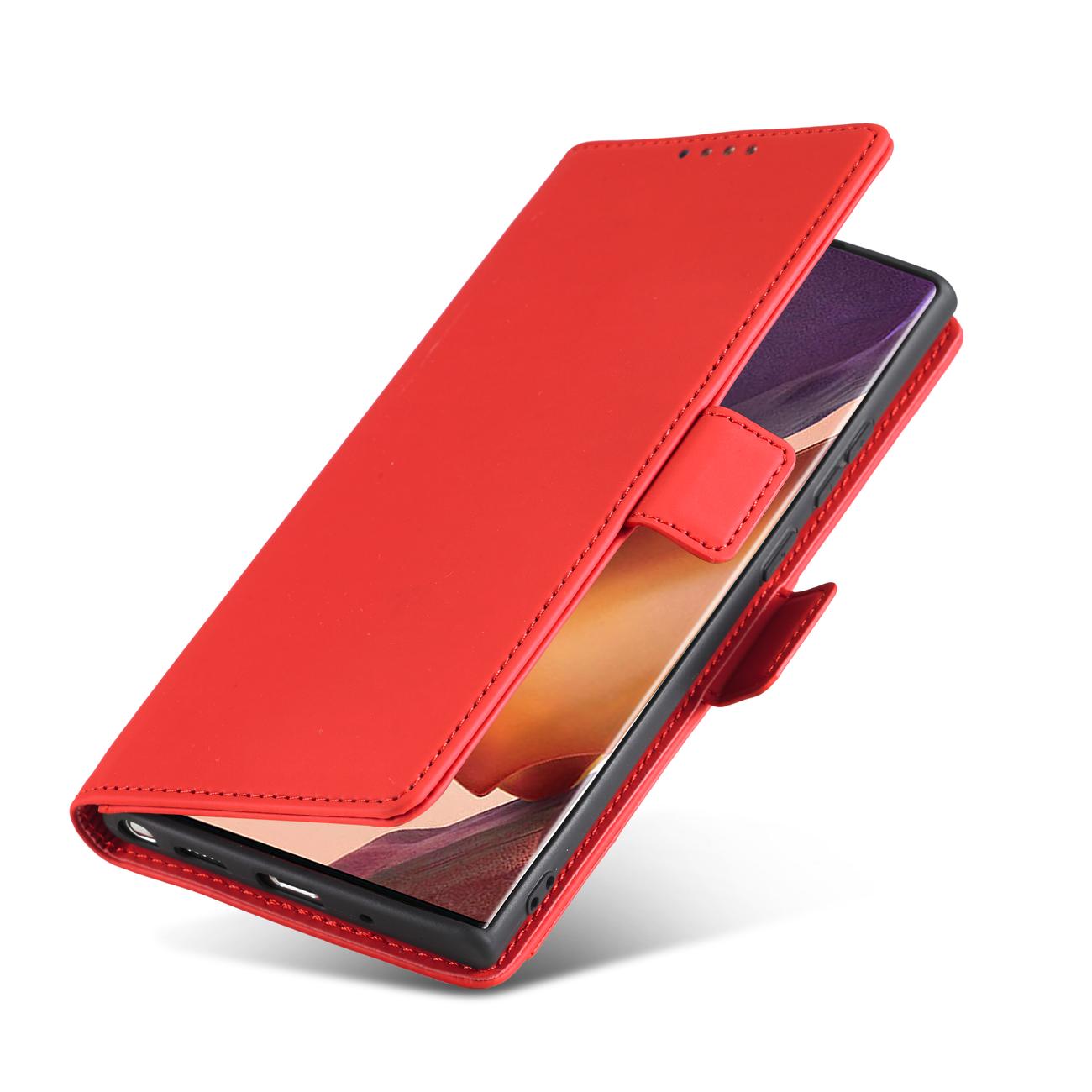 Pokrowiec etui z klapk Magnet Book Card czerwone SAMSUNG Galaxy S22 Ultra / 6