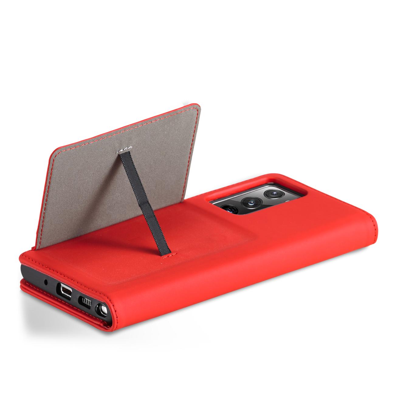 Pokrowiec etui z klapk Magnet Book Card czerwone SAMSUNG Galaxy S22 Ultra / 7