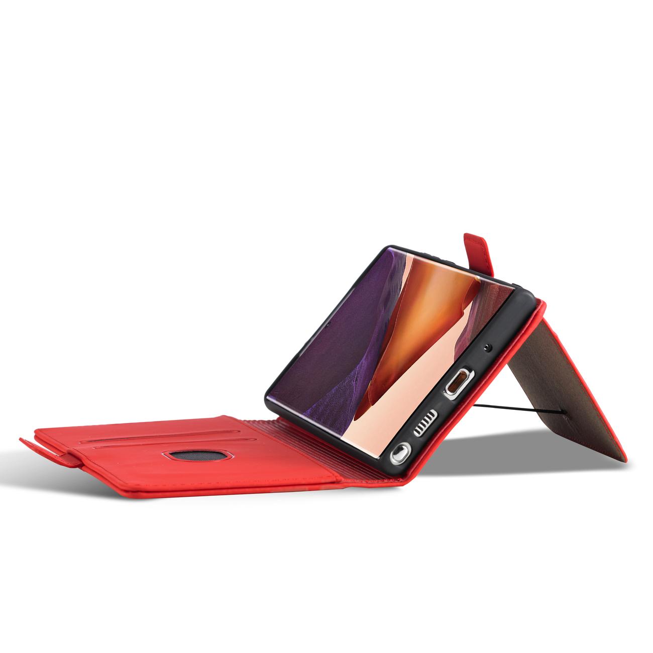 Pokrowiec etui z klapk Magnet Book Card czerwone SAMSUNG Galaxy S22 Ultra / 8