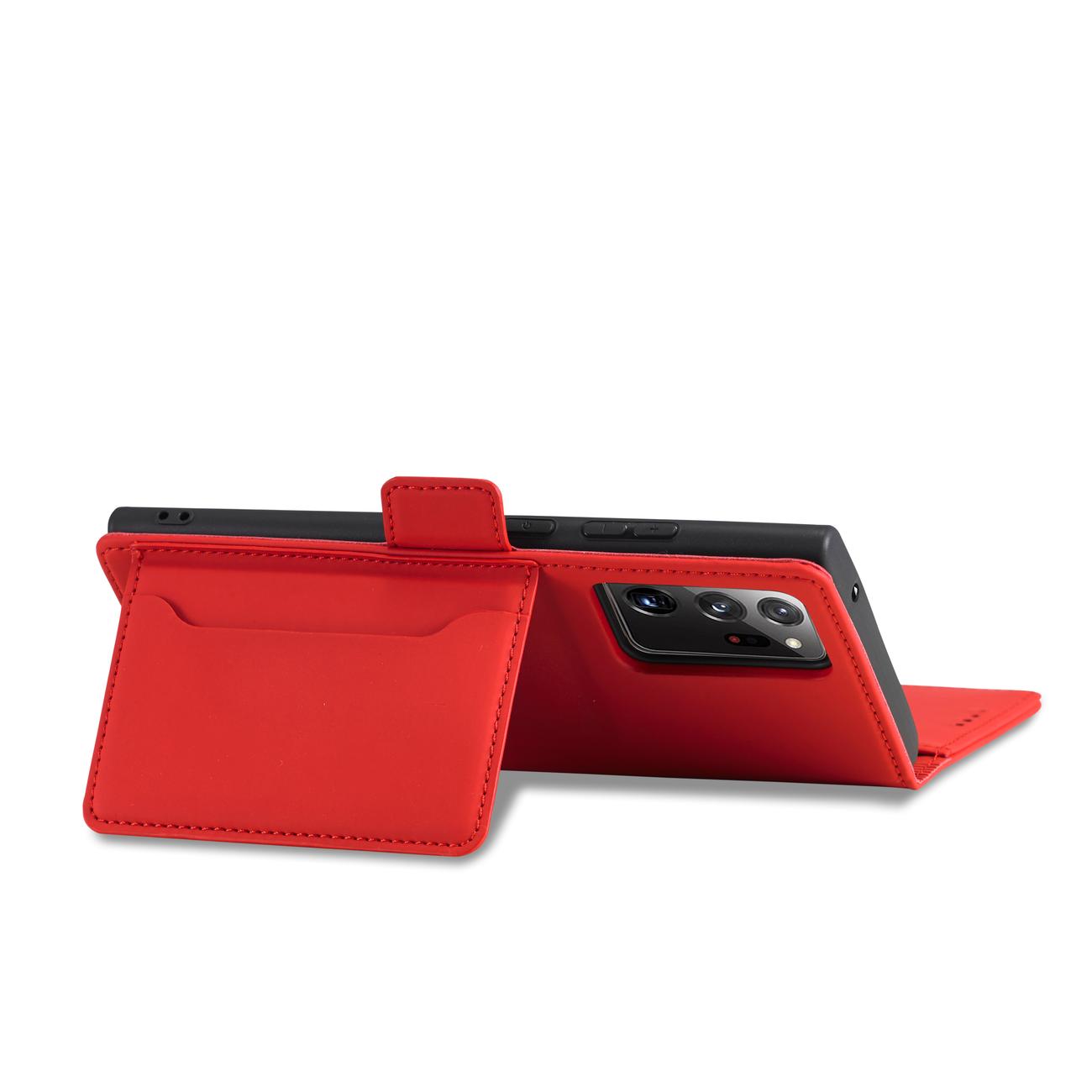 Pokrowiec etui z klapk Magnet Book Card czerwone SAMSUNG Galaxy S22 Ultra / 9