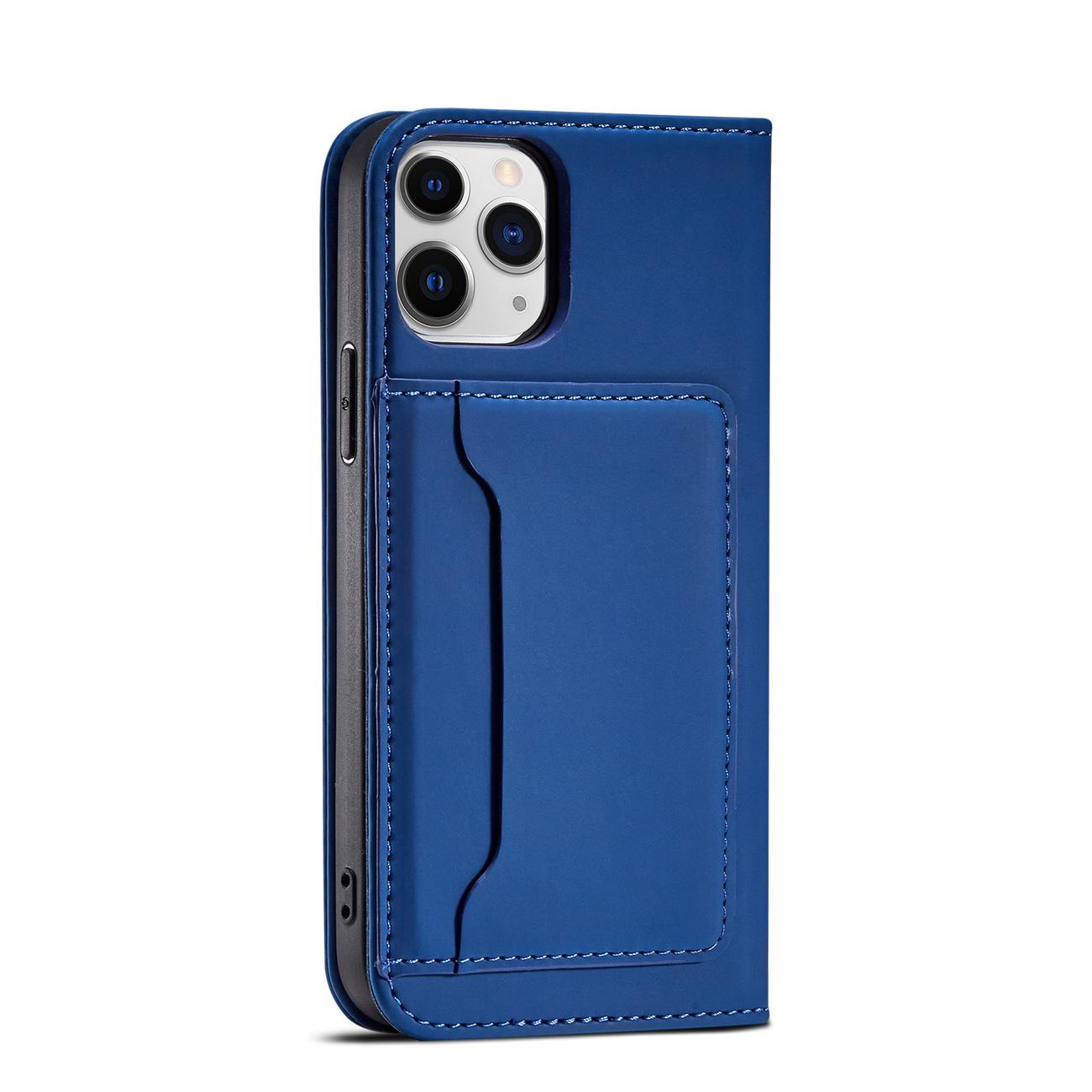 Pokrowiec etui z klapk Magnet Book Card niebieskie APPLE iPhone 12 Pro / 6