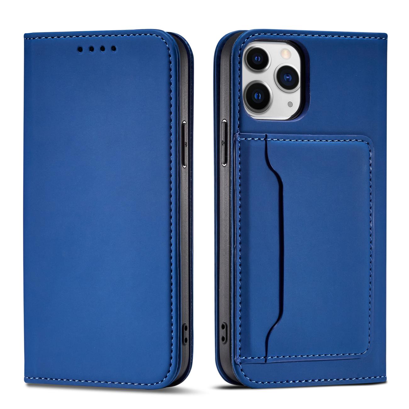 Pokrowiec etui z klapk Magnet Book Card niebieskie APPLE iPhone 12 Pro Max
