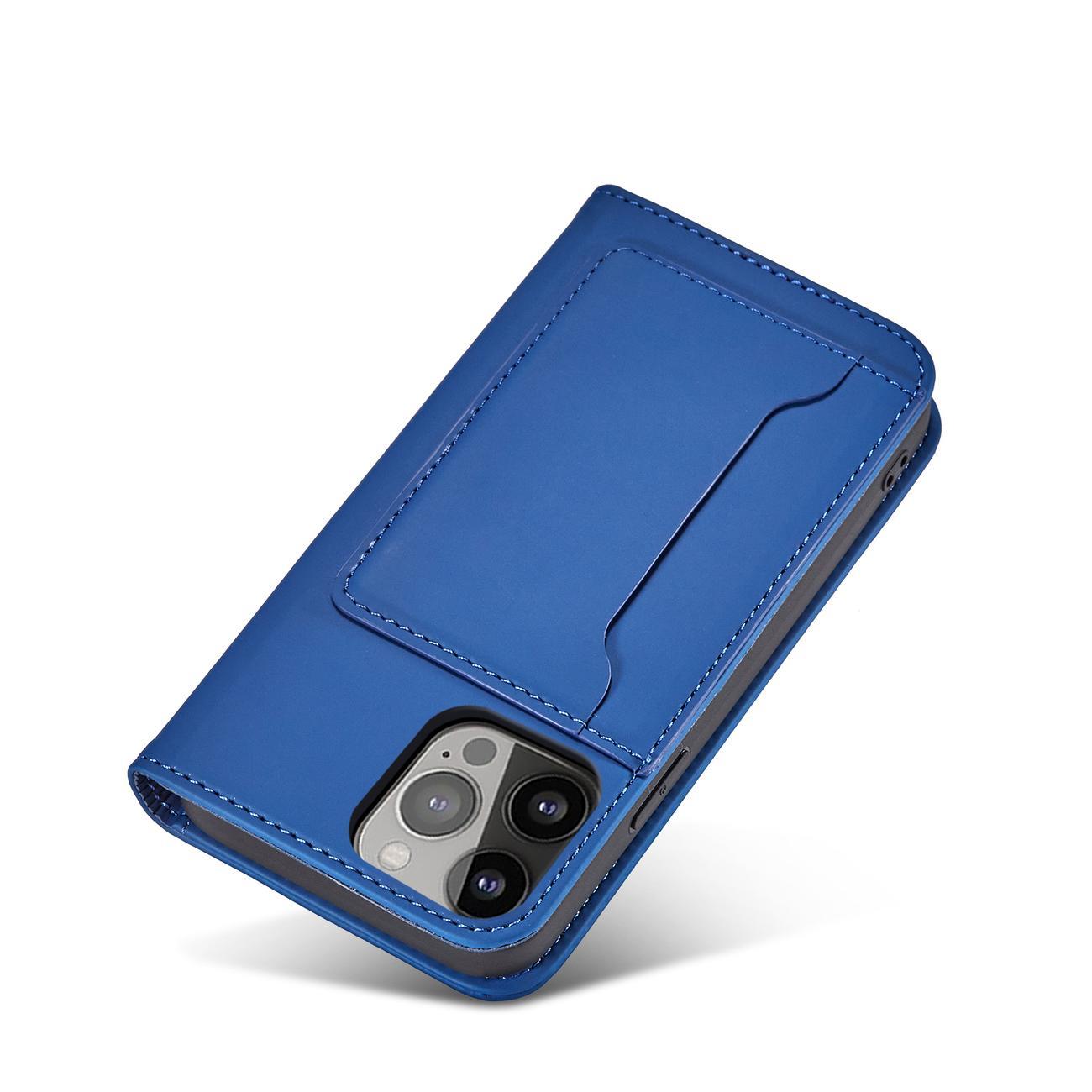 Pokrowiec etui z klapk Magnet Book Card niebieskie APPLE iPhone 13 Pro Max / 8
