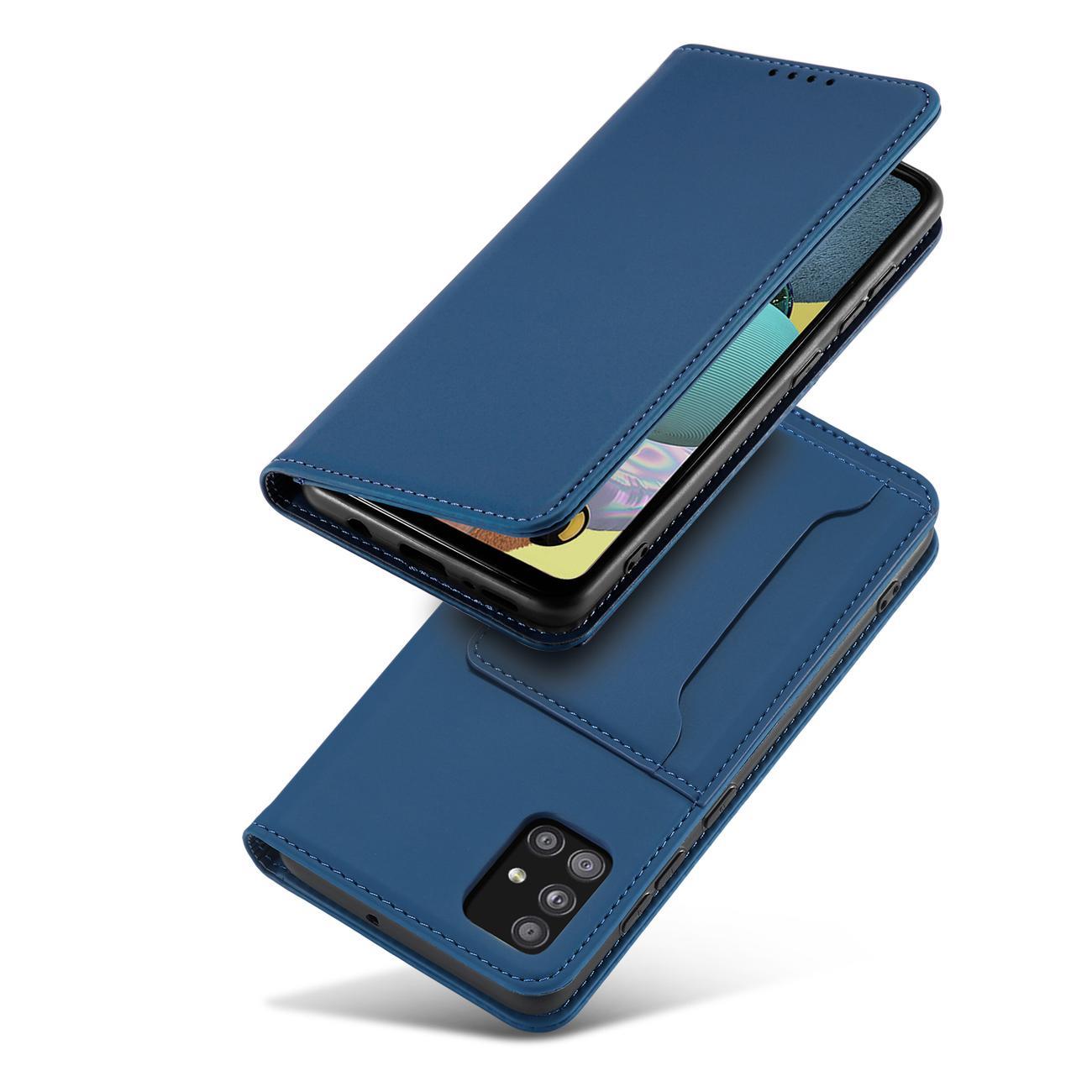 Pokrowiec etui z klapk Magnet Book Card niebieskie SAMSUNG Galaxy A13 5G / 4