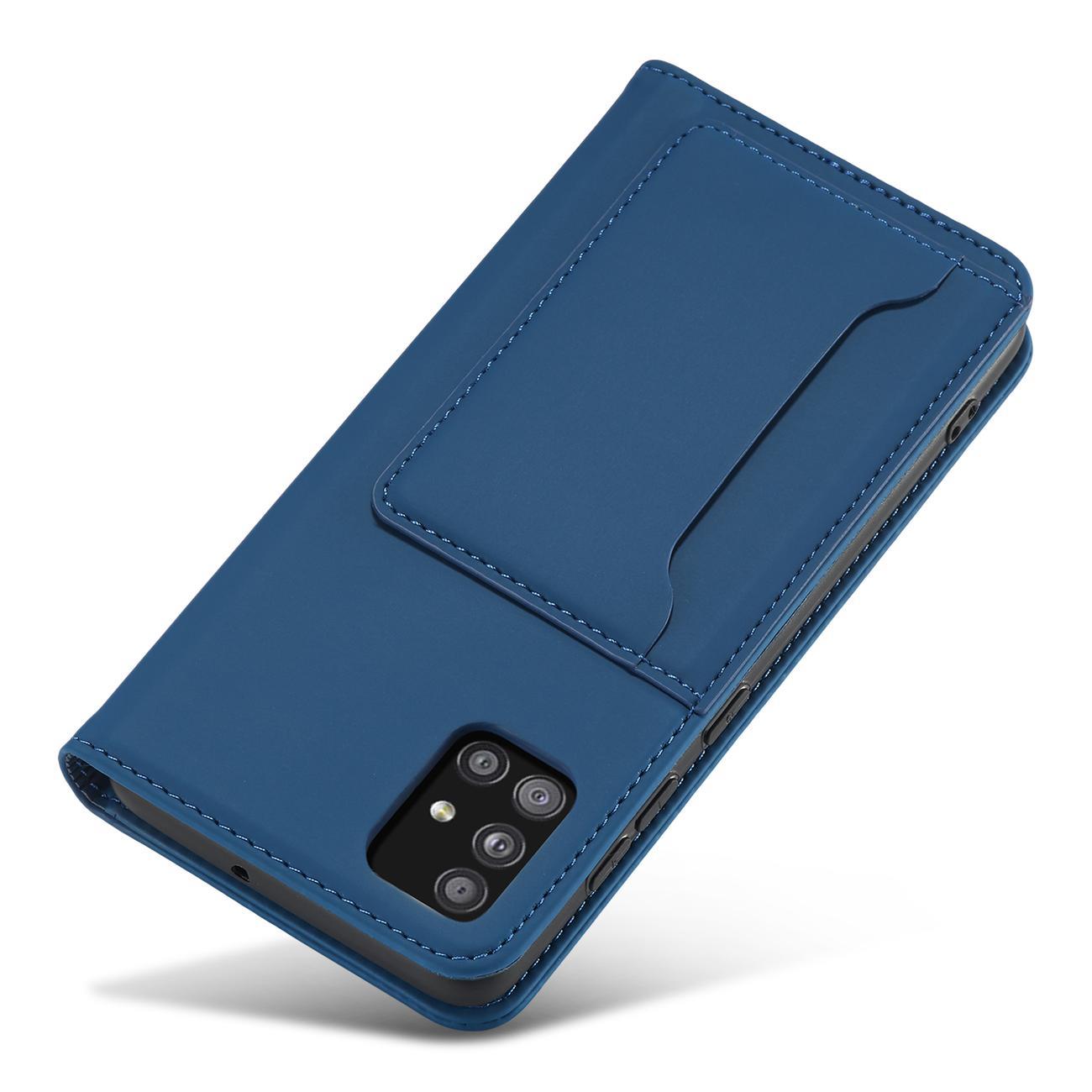 Pokrowiec etui z klapk Magnet Book Card niebieskie SAMSUNG Galaxy A13 5G / 7