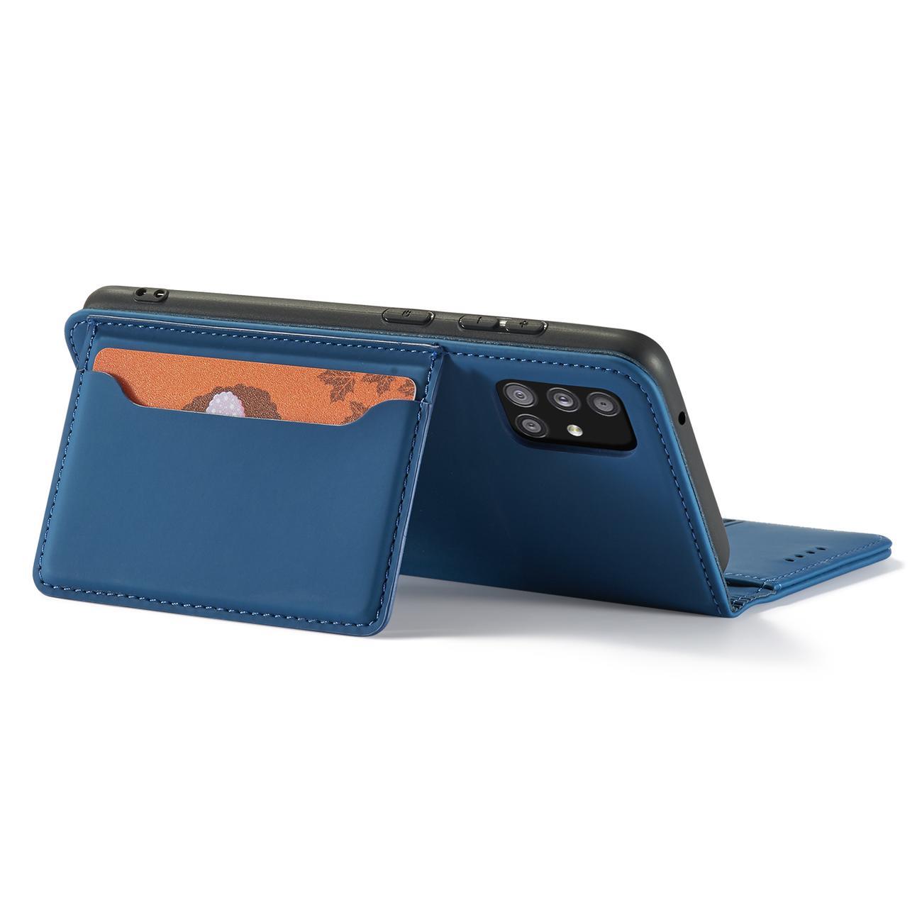 Pokrowiec etui z klapk Magnet Book Card niebieskie SAMSUNG Galaxy A52 5G / 9
