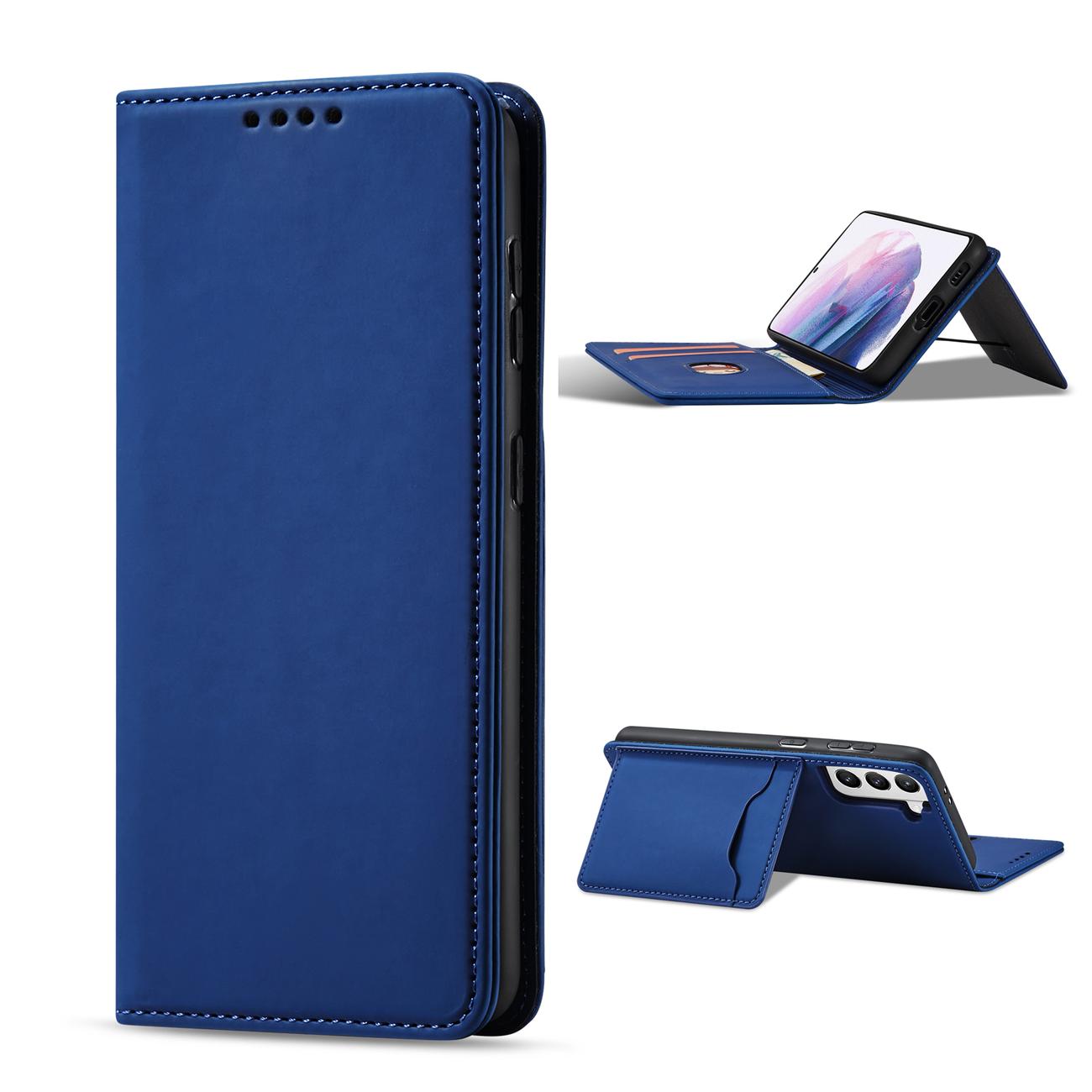 Pokrowiec etui z klapk Magnet Book Card niebieskie SAMSUNG Galaxy S22 / 3
