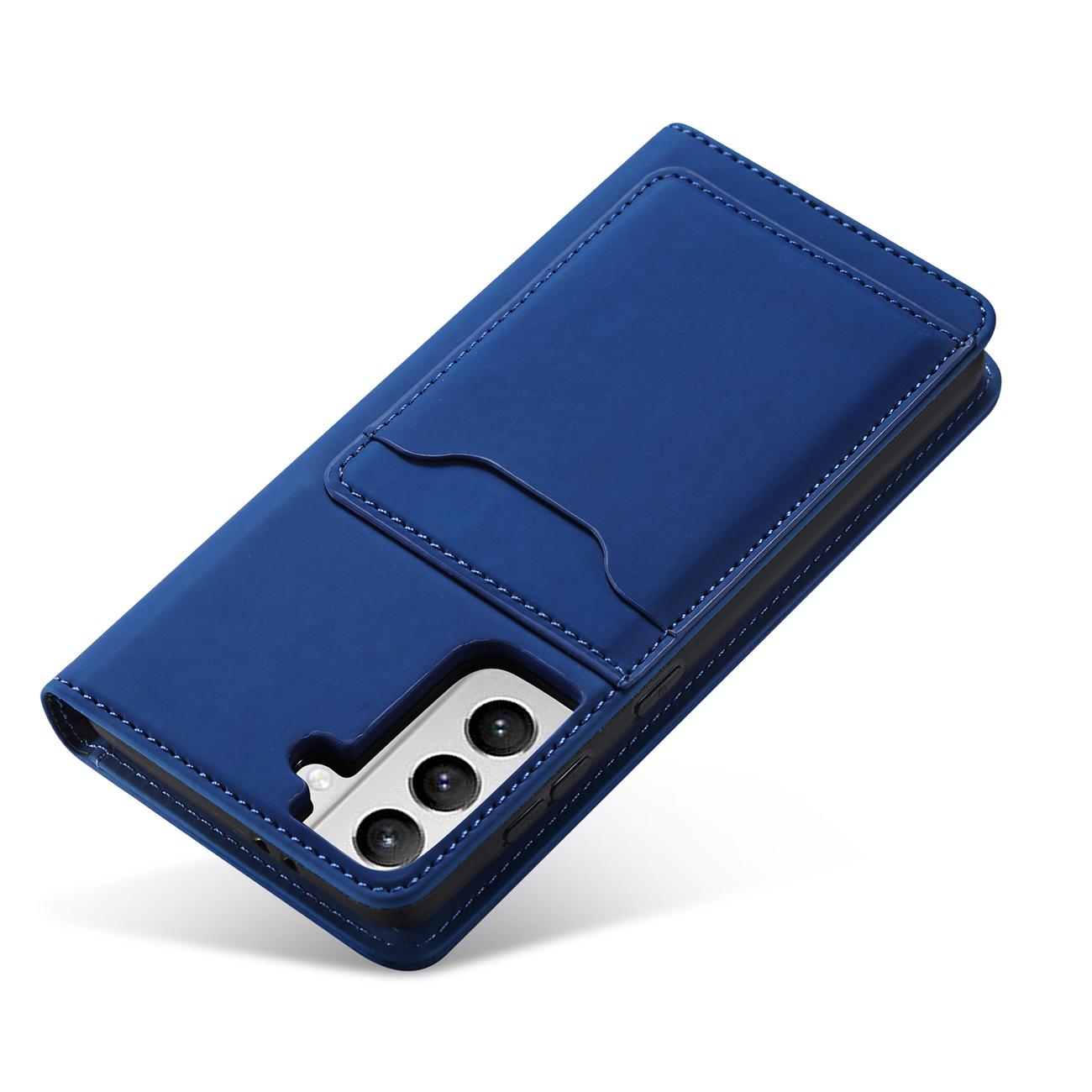 Pokrowiec etui z klapk Magnet Book Card niebieskie SAMSUNG Galaxy S22 / 4