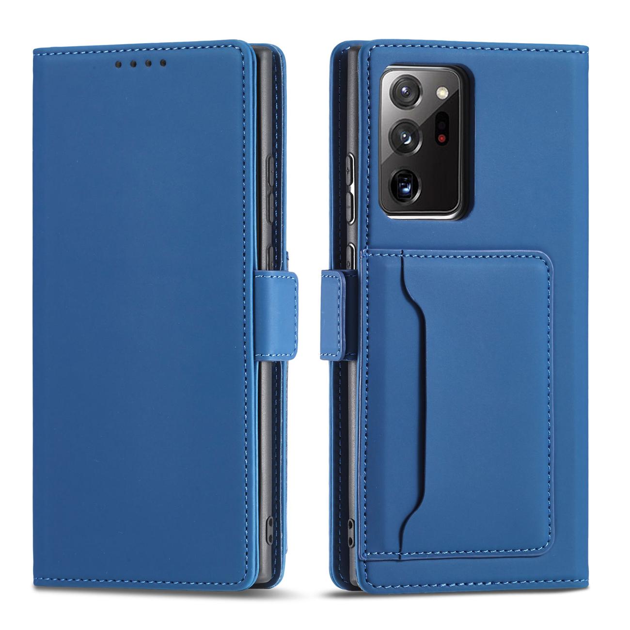 Pokrowiec etui z klapk Magnet Book Card niebieskie SAMSUNG Galaxy S22 Ultra