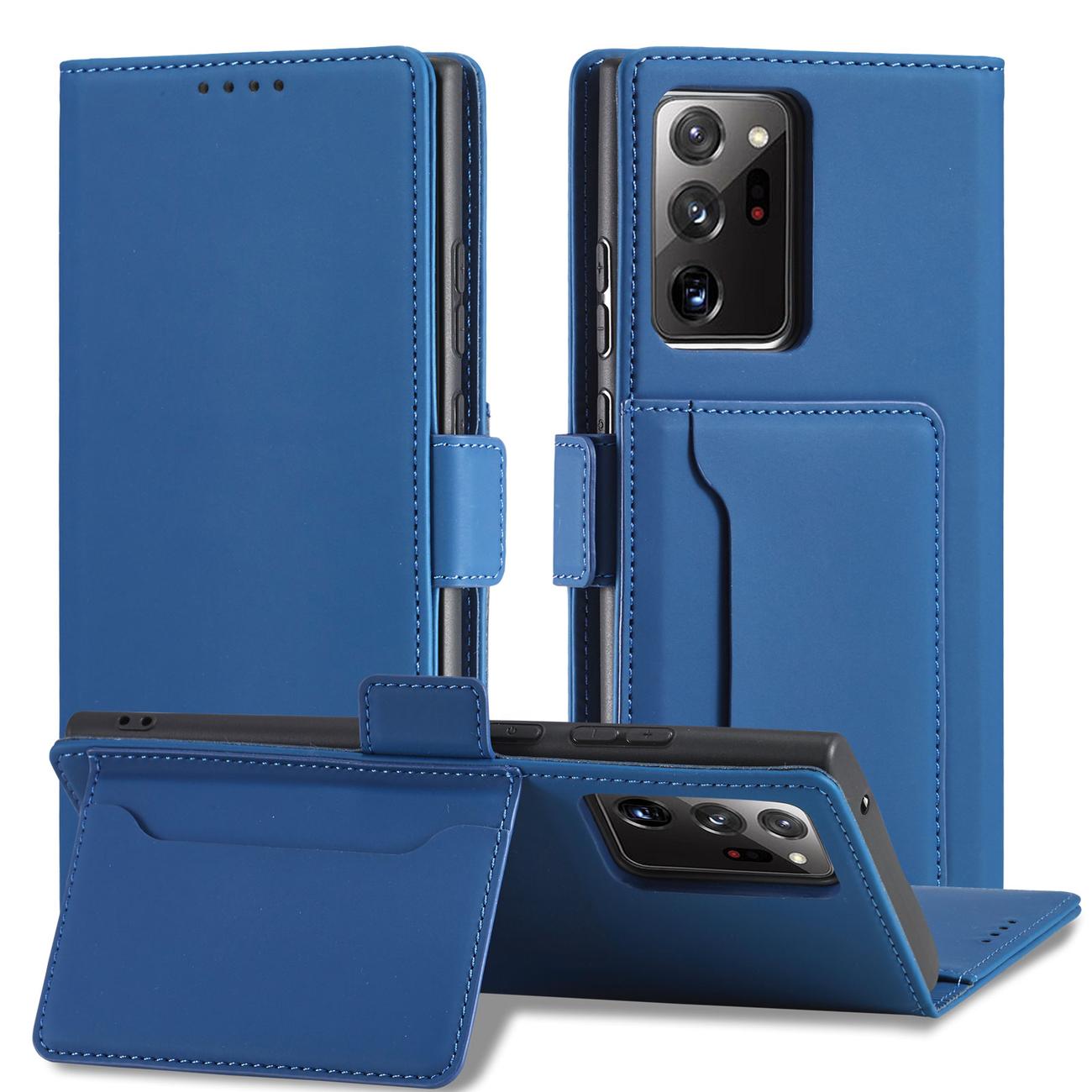 Pokrowiec etui z klapk Magnet Book Card niebieskie SAMSUNG Galaxy S22 Ultra / 2