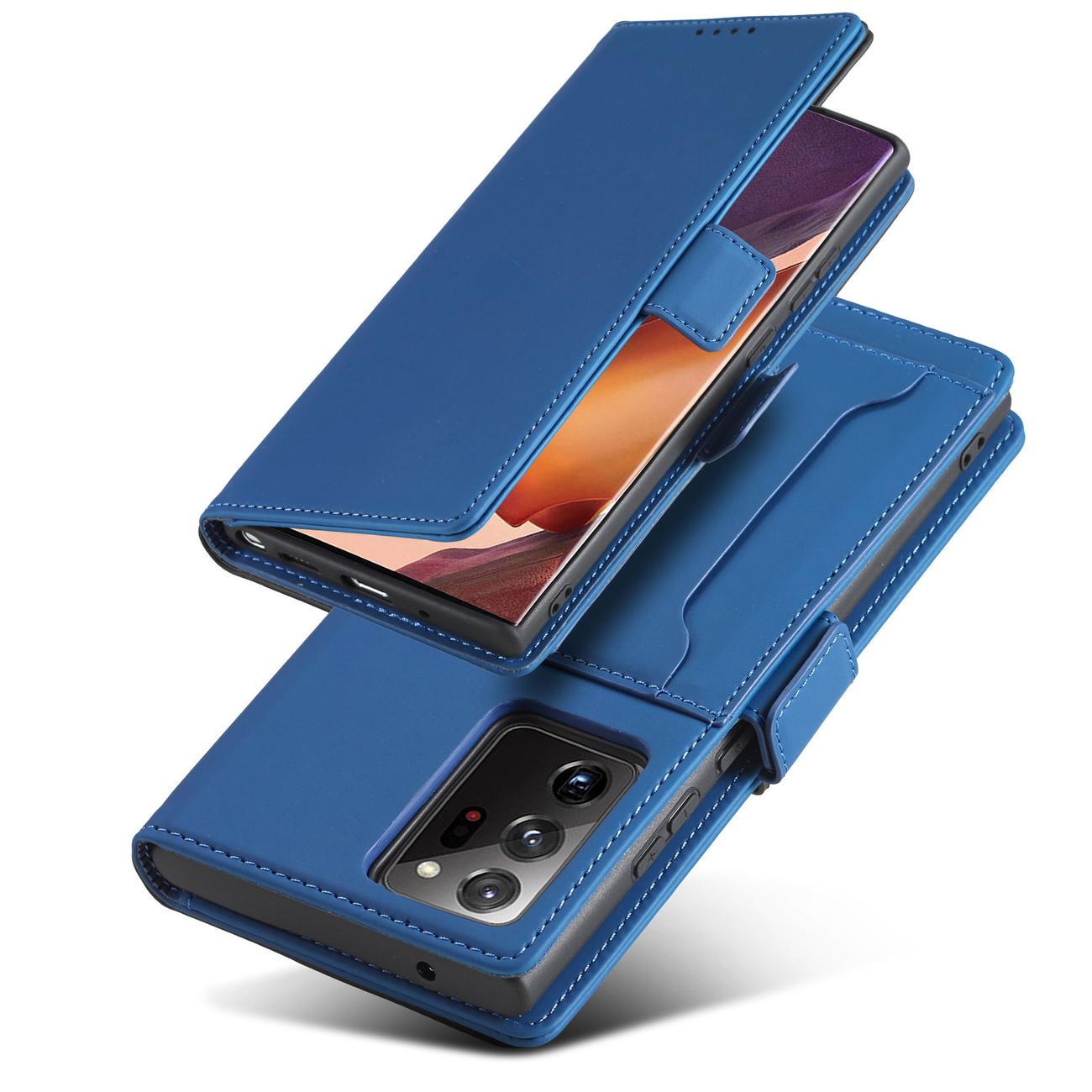 Pokrowiec etui z klapk Magnet Book Card niebieskie SAMSUNG Galaxy S22 Ultra / 4