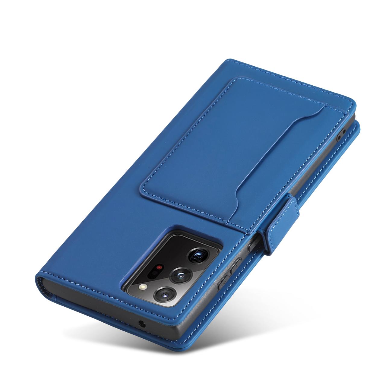 Pokrowiec etui z klapk Magnet Book Card niebieskie SAMSUNG Galaxy S22 Ultra / 5
