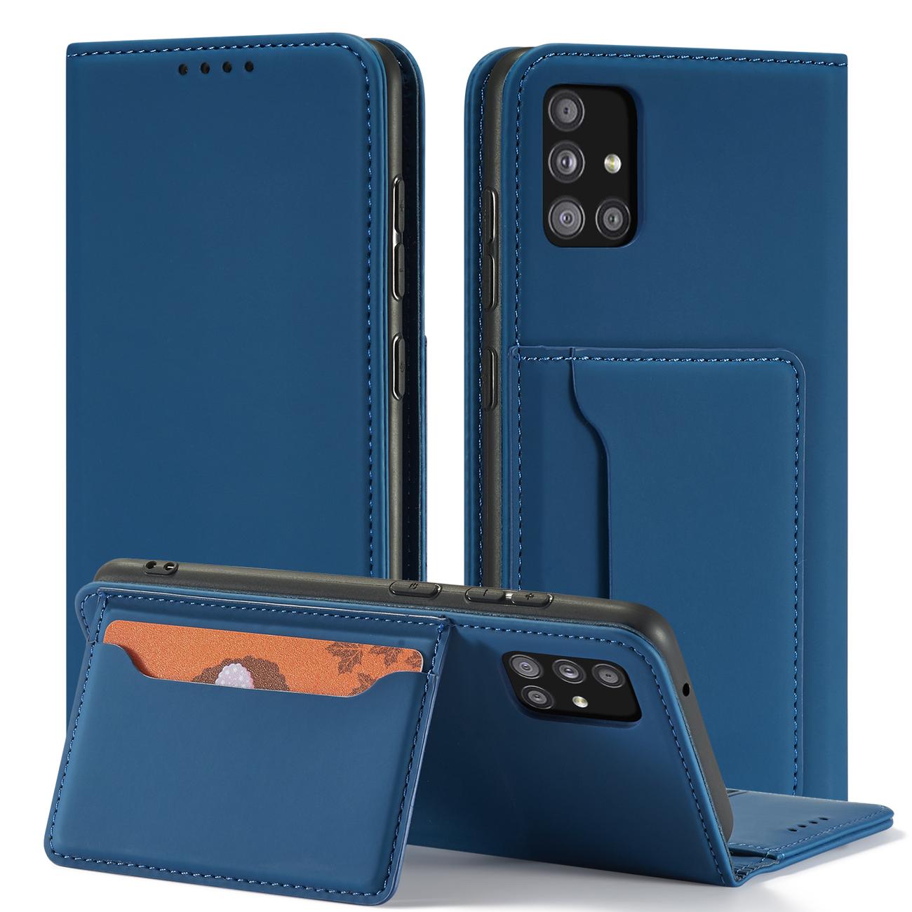 Pokrowiec etui z klapk Magnet Book Card niebieskie Xiaomi Redmi Note 11 Pro / 2