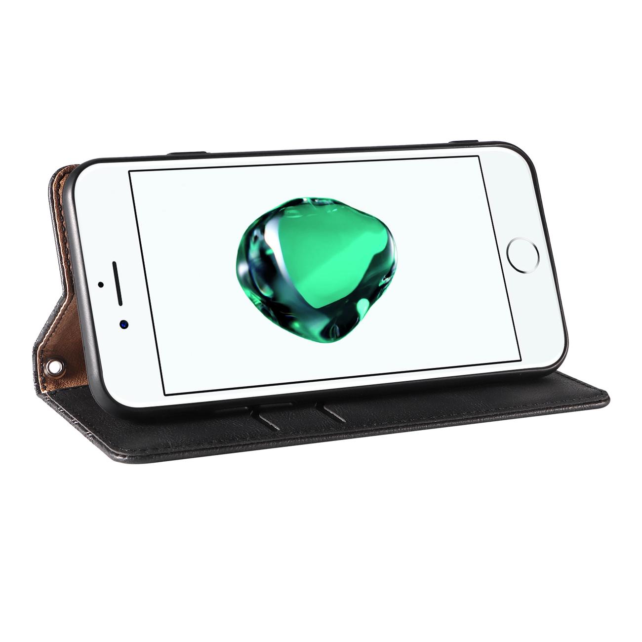 Pokrowiec etui z klapk Magnet Strap czarne APPLE iPhone SE 2020 / 6
