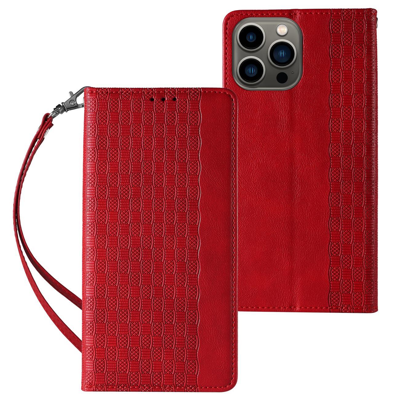 Pokrowiec etui z klapk Magnet Strap czerwone APPLE iPhone 12 Pro