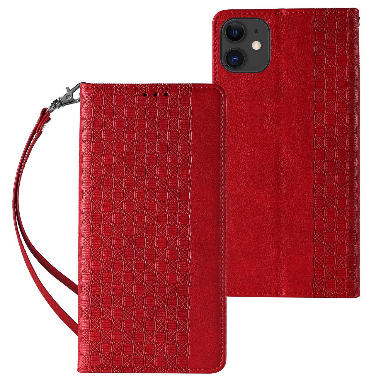 Pokrowiec etui z klapk Magnet Strap czerwone APPLE iPhone 13 mini