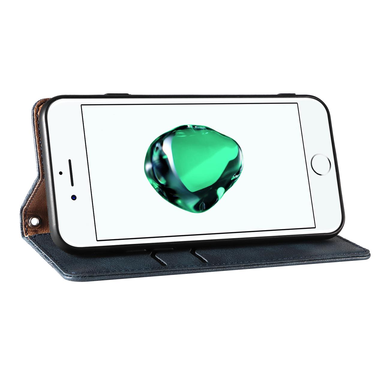 Pokrowiec etui z klapk Magnet Strap niebieskie APPLE iPhone SE 2020 / 6