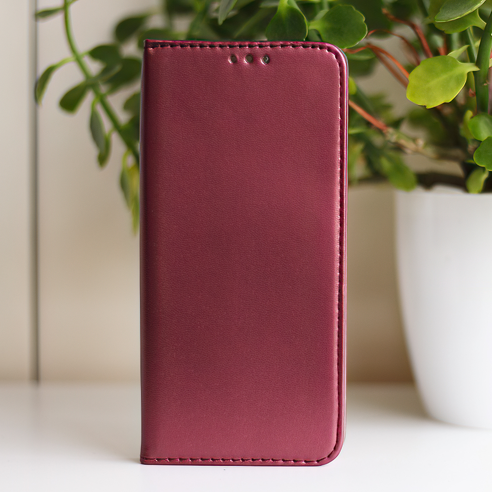 Pokrowiec etui z klapk Magnetic Book burgundowe MOTOROLA Moto G85 5G / 10