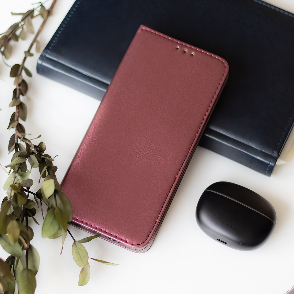 Pokrowiec etui z klapk Magnetic Book burgundowe Xiaomi Redmi Note 12 4G / 6