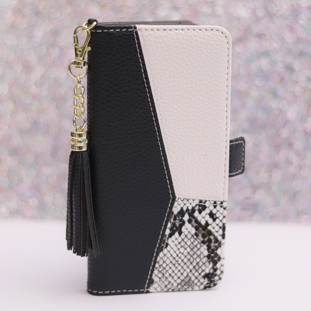 Pokrowiec etui z klapk� na magnes Charms czarne MOTOROLA Moto G13 / 6