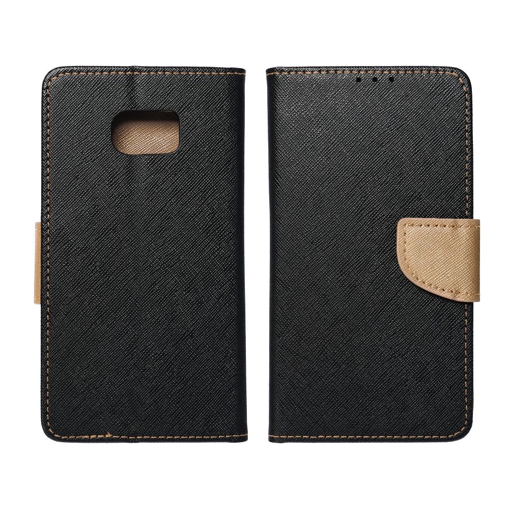 Pokrowiec etui z klapk na magnes Fancy Case czarno-zote Xiaomi Redmi 12C / 4