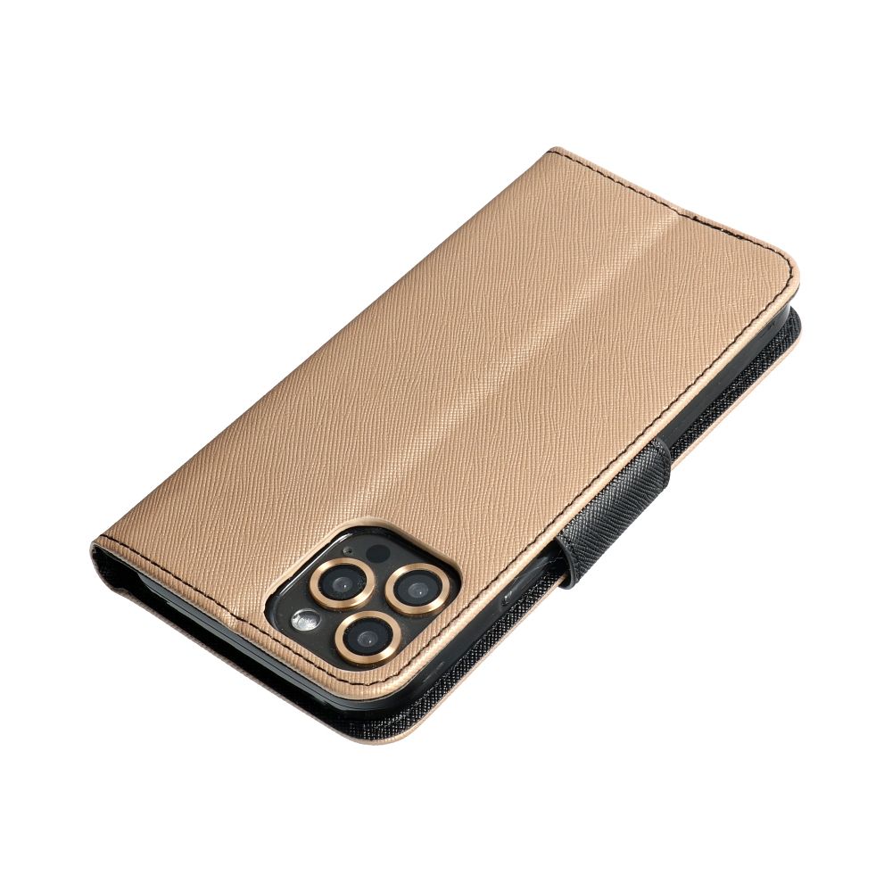 Pokrowiec etui z klapk na magnes Fancy Case czarno-zote Xiaomi Redmi A1 / 3