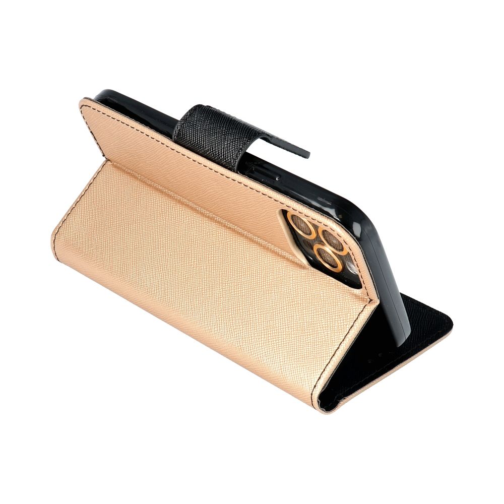 Pokrowiec etui z klapk na magnes Fancy Case czarno-zote Xiaomi Redmi A1 / 4