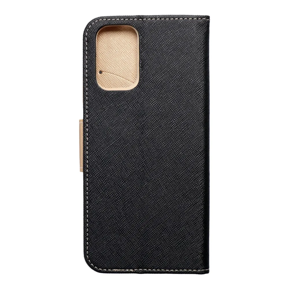 Pokrowiec etui z klapk na magnes Fancy Case czarno-zote Xiaomi Redmi Note 10 / 2