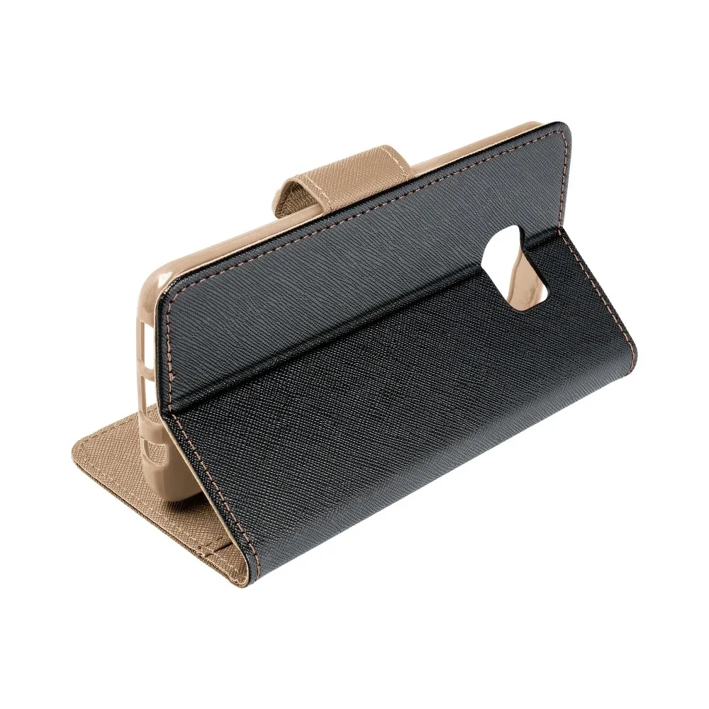 Pokrowiec etui z klapk na magnes Fancy Case czarno-zote Xiaomi Redmi Note 10 / 3