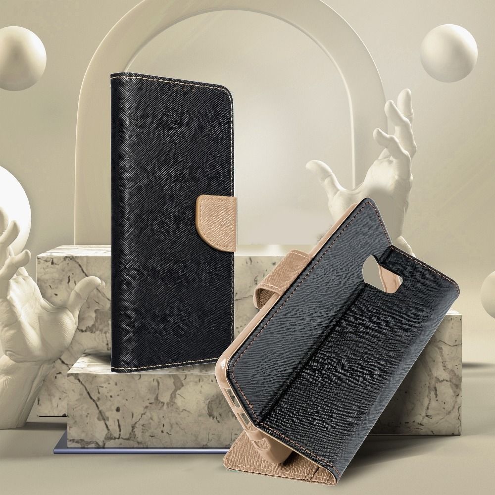 Pokrowiec etui z klapk na magnes Fancy Case czarno-zote Xiaomi Redmi Note 11S 5G / 3