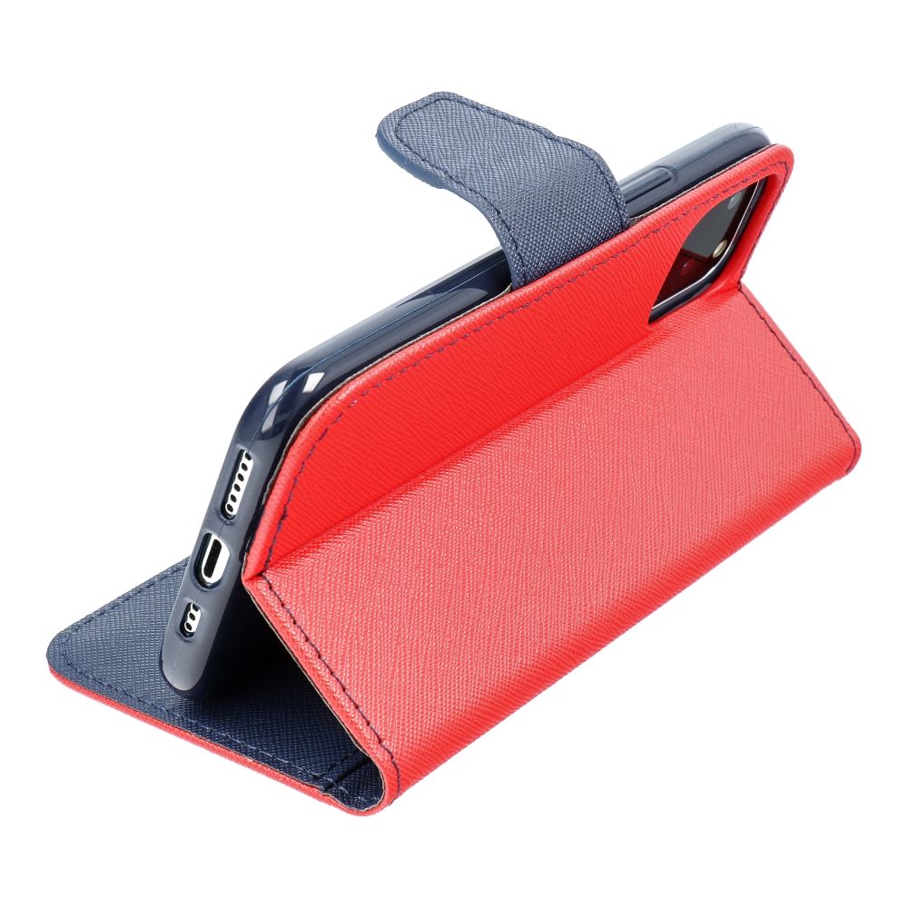 Pokrowiec etui z klapk na magnes Fancy Case czerwono-granatowe APPLE iPhone 16 / 2