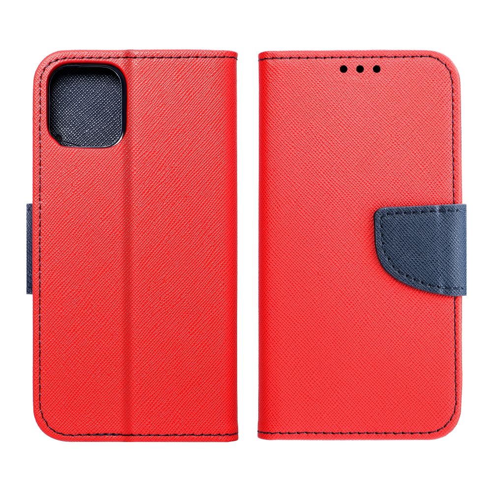 Pokrowiec etui z klapk na magnes Fancy Case czerwono-granatowe APPLE iPhone 16 / 4