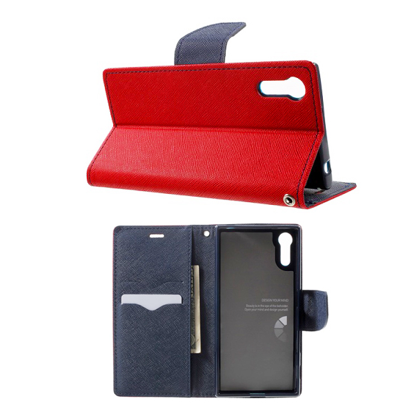 Pokrowiec etui z klapk na magnes Fancy Case czerwono-granatowe LG G7 ThinQ / 2
