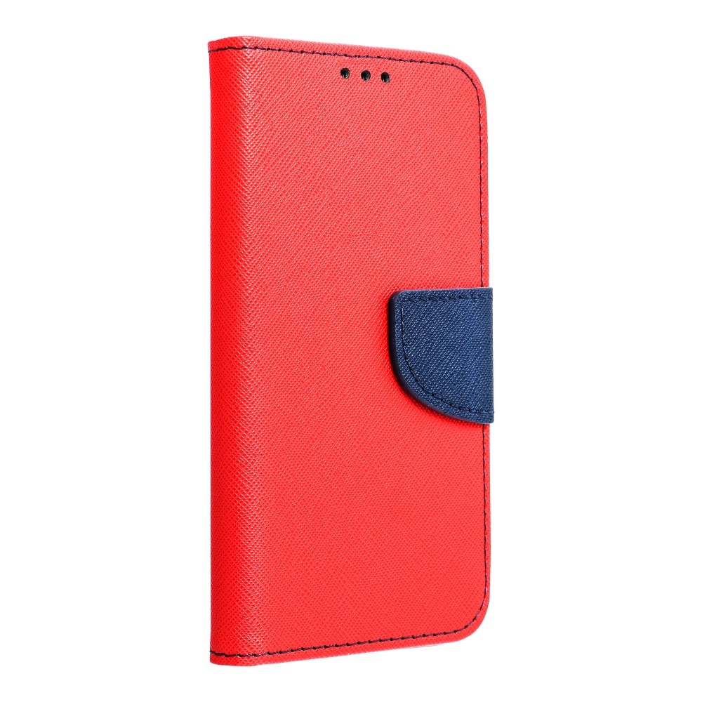 Pokrowiec etui z klapk na magnes Fancy Case czerwono-granatowe LG K52 / 2