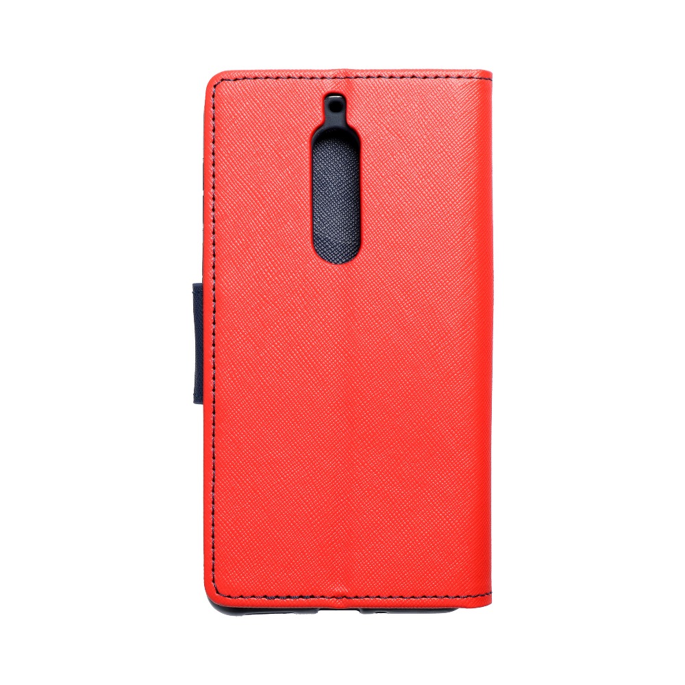 Pokrowiec etui z klapk na magnes Fancy Case czerwono-granatowe NOKIA Lumia 525
