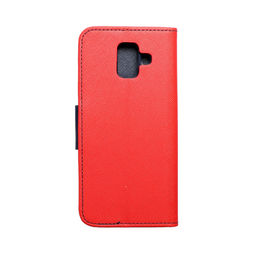 Pokrowiec etui z klapk na magnes Fancy Case czerwono-granatowe SAMSUNG Galaxy A6 2018