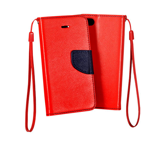 Pokrowiec etui z klapk na magnes Fancy Case czerwono-granatowe SAMSUNG Galaxy Xcover 5