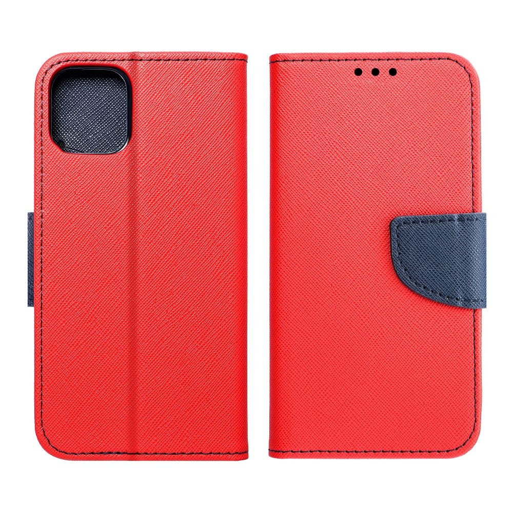 Pokrowiec etui z klapk na magnes Fancy Case czerwono-granatowe Xiaomi Redmi 10 5G / 4