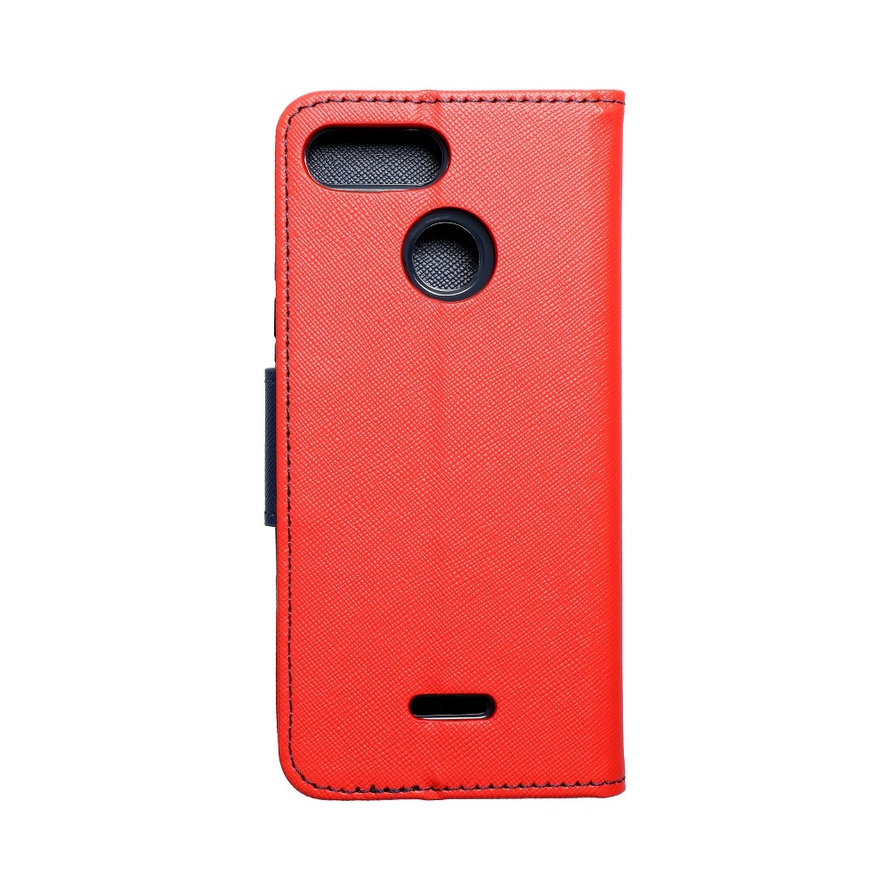 Pokrowiec etui z klapk na magnes Fancy Case czerwono-granatowe Xiaomi Redmi 6