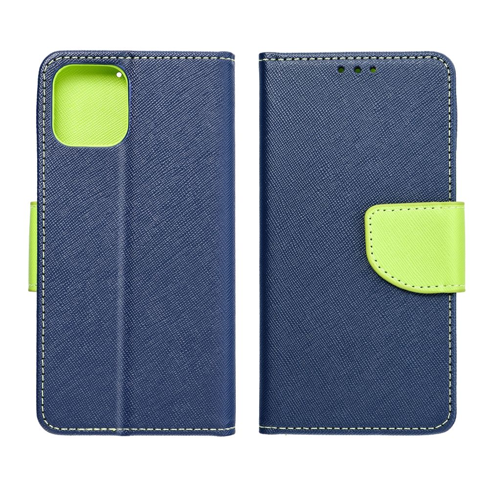 Pokrowiec etui z klapk na magnes Fancy Case granatowo-limonkowe APPLE iPhone 15 Plus / 3