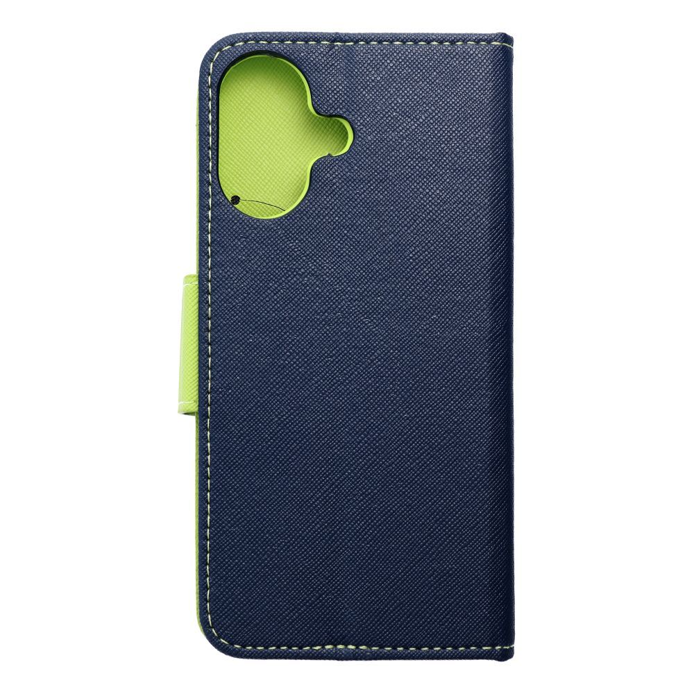 Pokrowiec etui z klapk na magnes Fancy Case granatowo-limonkowe APPLE iPhone 16 / 9