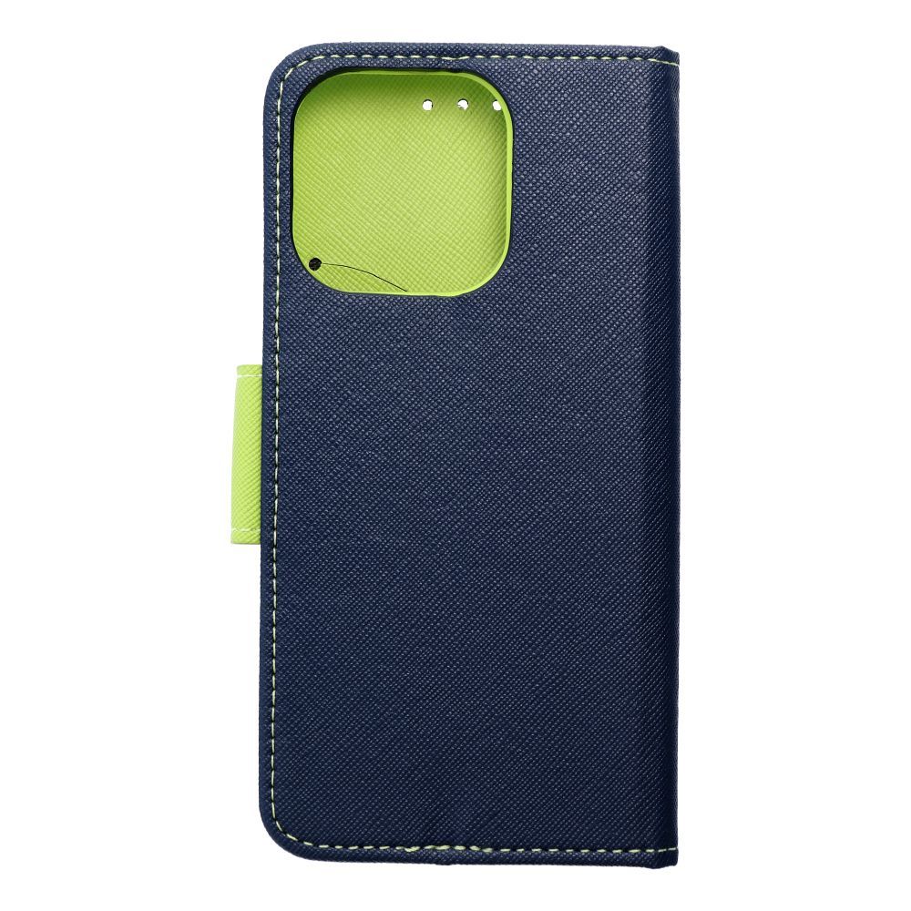 Pokrowiec etui z klapk na magnes Fancy Case granatowo-limonkowe APPLE iPhone 16 Pro / 9