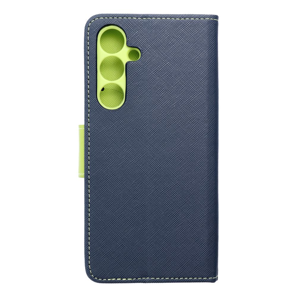 Pokrowiec etui z klapk na magnes Fancy Case granatowo-limonkowe SAMSUNG Galaxy S24 FE