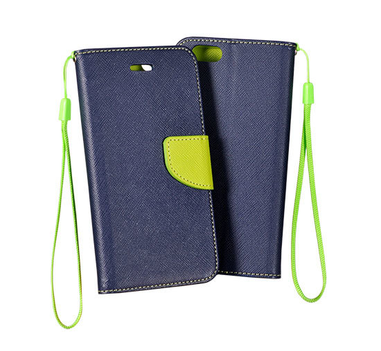 Pokrowiec etui z klapk na magnes Fancy Case granatowo-limonkowe Xiaomi Redmi Note 7 Pro