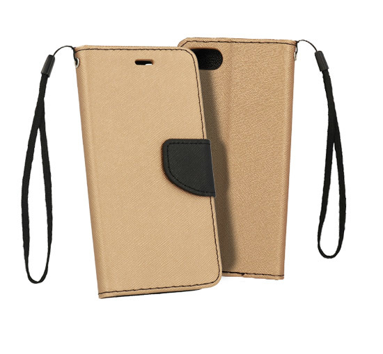 Pokrowiec etui z klapk na magnes Fancy Case zoto-czarne Xiaomi Mi 10 Pro