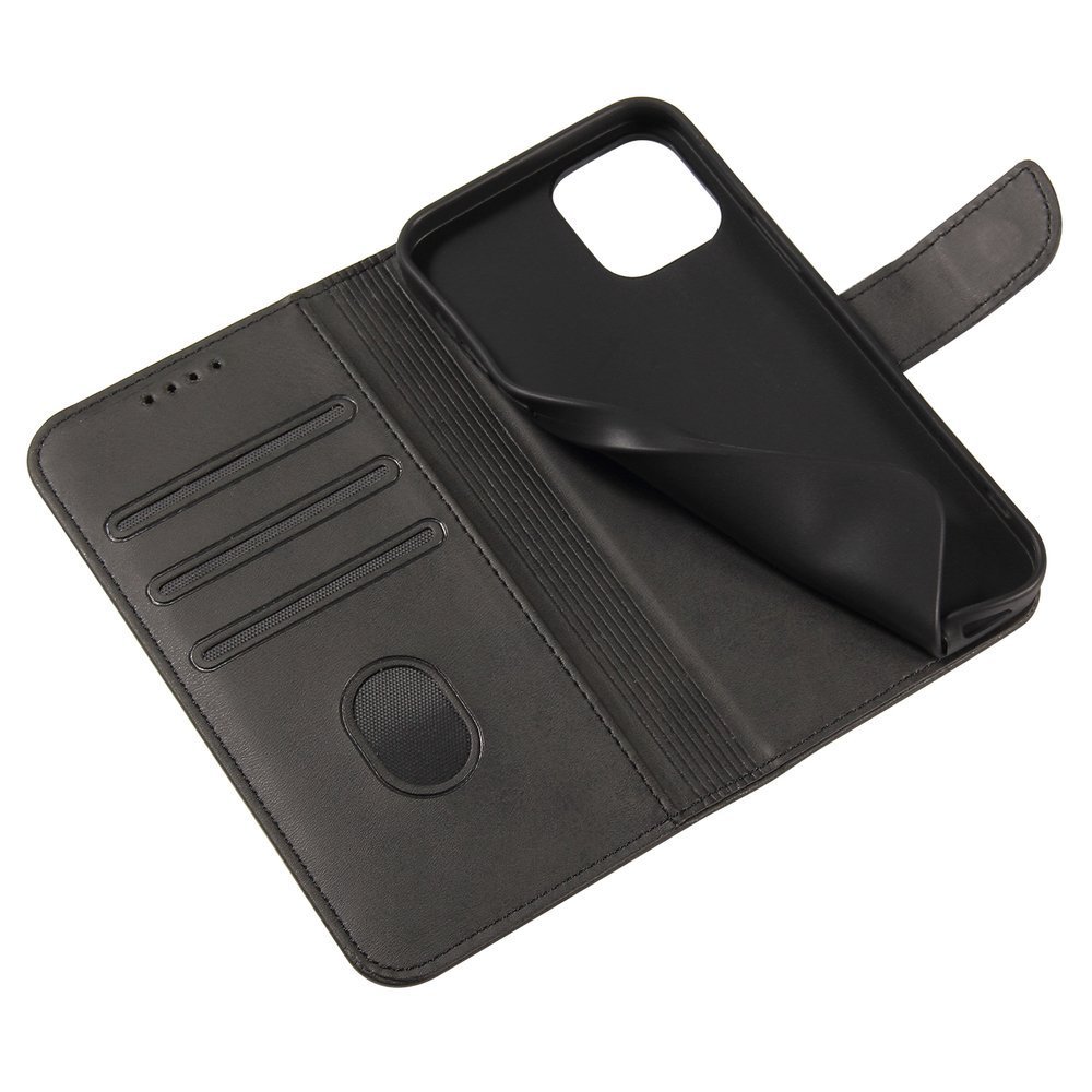 Pokrowiec etui z klapk na magnes Fancy Magnet czarne APPLE iPhone 12 / 7