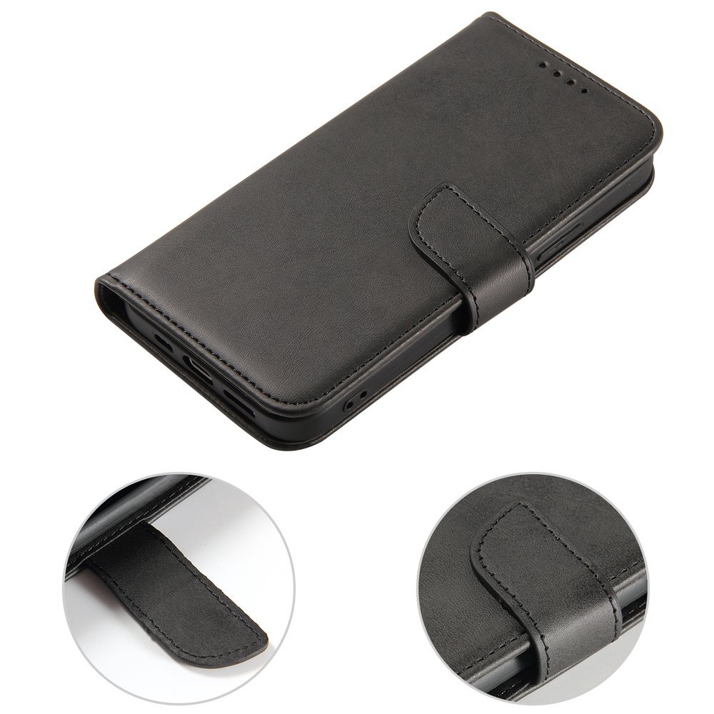 Pokrowiec etui z klapk na magnes Fancy Magnet czarne APPLE iPhone 12 / 8