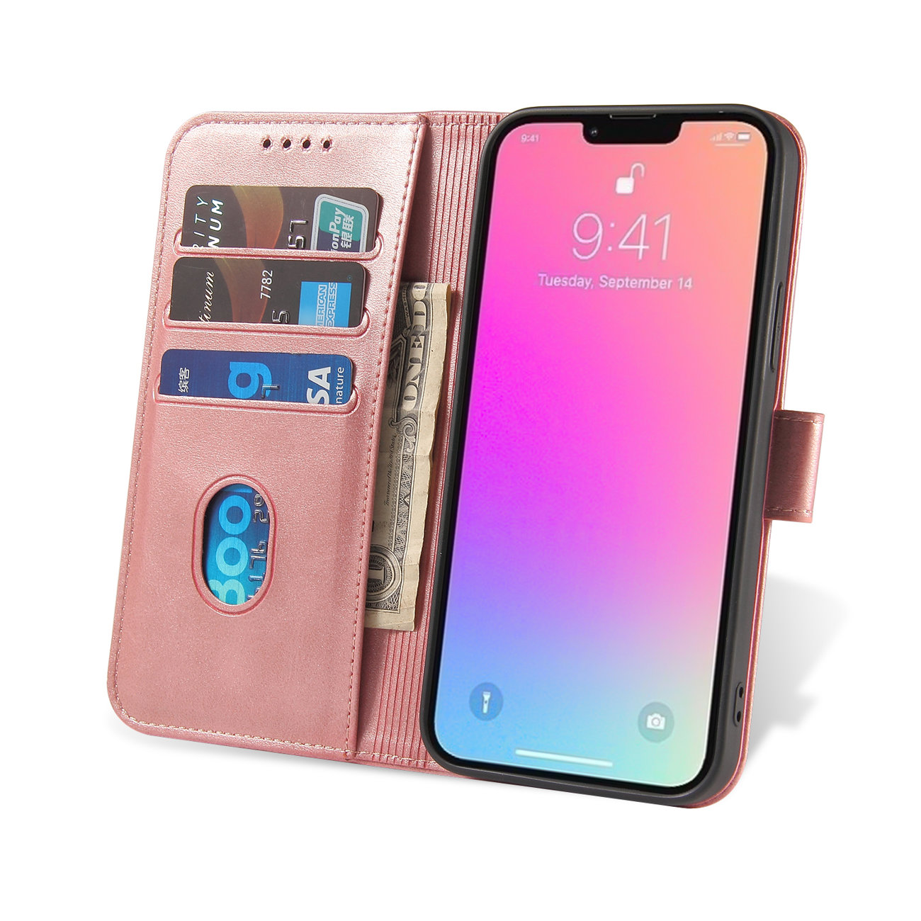 Pokrowiec etui z klapk na magnes Fancy Magnet rowe APPLE iPhone 14 Pro / 7